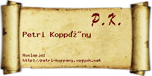 Petri Koppány névjegykártya